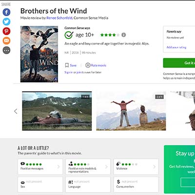 Brothers of the Wind Movie review by Renee Schonfeld, Common Sense Media